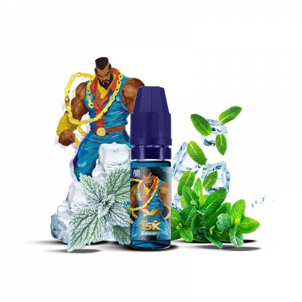 E-liquide Barrako Sel de Nicotine 10ml XFighter 15K Fighter Fuel - saveurs menthe glaciale, fraîcheur intense (visuel ingrédients)