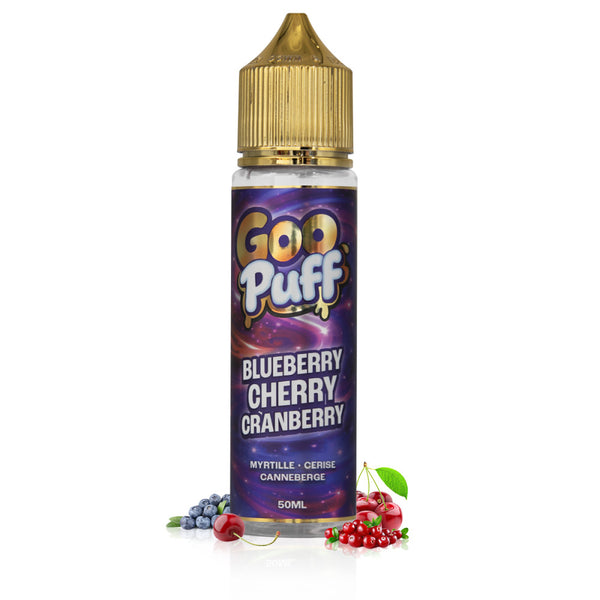 E-liquide Blueberry Cherry Cranberry 50ml Goo Puff Guilab - myrtille, cerise, canneberge
