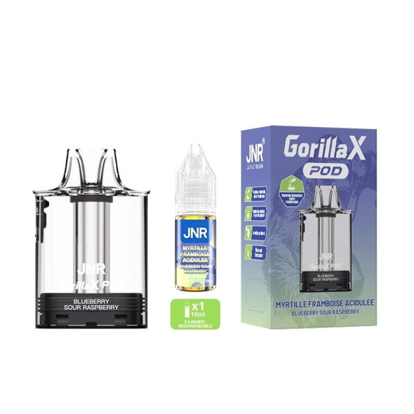Cartouche Gorilla X 2ml + e-liquide 10ml JNR - Blueberry Sour Raspberry