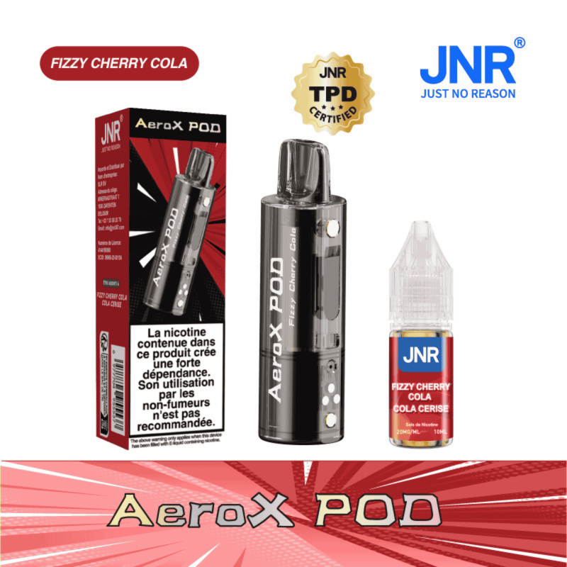 Cartouche AeroX 32K Fizzy Cherry Cola JNR - cartouche de remplacement avec e-liquide nic salt 20mg