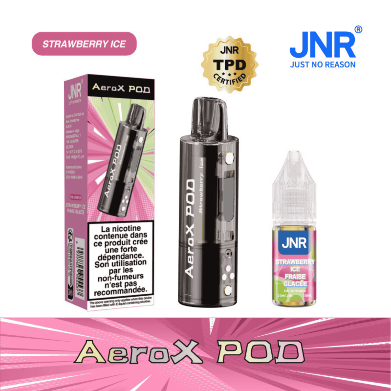 Cartouche AeroX 32K Strawberry Ice JNR - cartouche de remplacement avec e-liquide nic salt 20mg