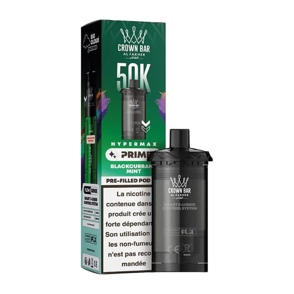Cartouche Crown Bar HyperMax Prime 50K Blackcurrant Mint 10ml - Al Fakher - cartouche Al Fakher