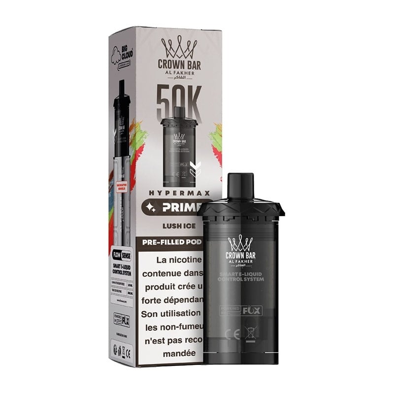 Cartouche Crown Bar HyperMax Prime 50K Lush Ice 10ml - Al Fakher - cartouche Al Fakher