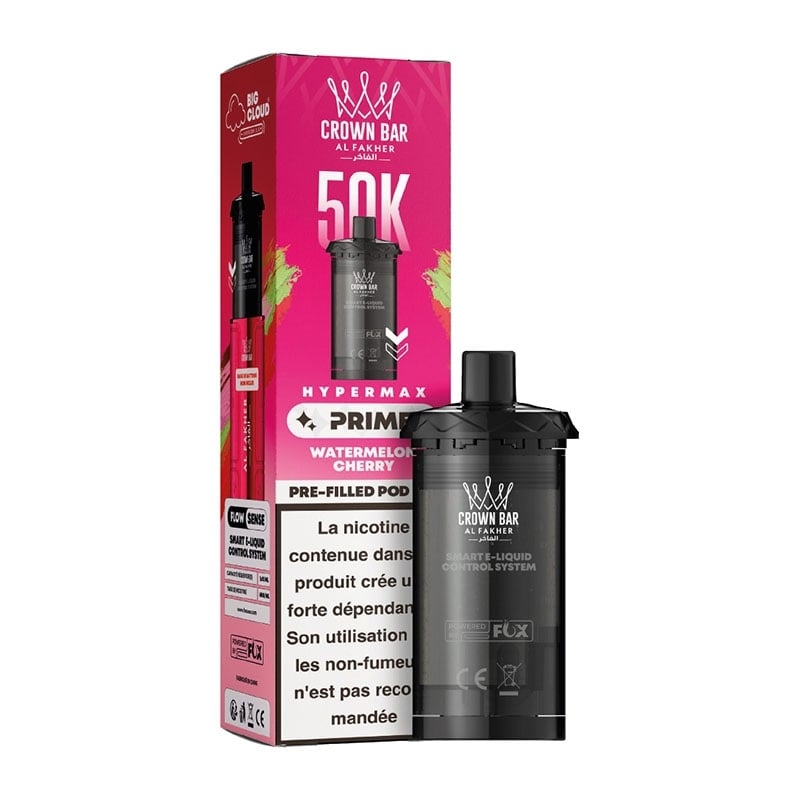 Cartouche Crown Bar HyperMax Prime 50K Watermelon Cherry 10ml - Al Fakher - cartouche Al Fakher