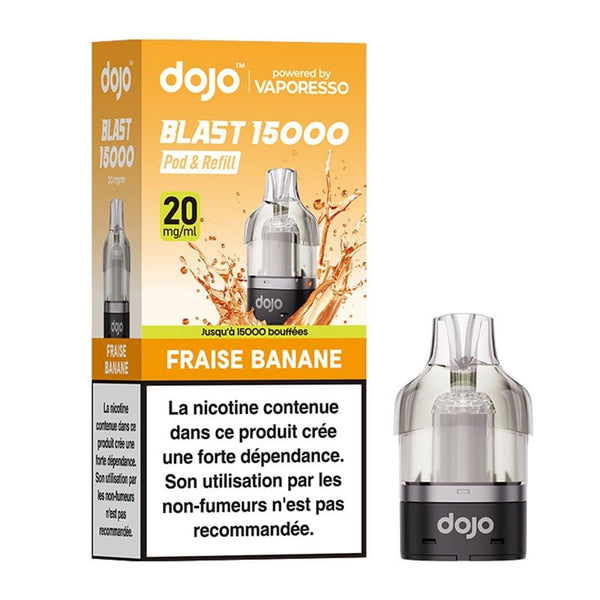 Cartouche Dojo Blast 15K Fraise Banane Vaporesso - recharge préremplie 10ml en sels de nicotine