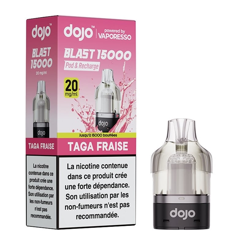 Cartouche Dojo Blast 15K Taga Fraise Vaporesso - recharge préremplie 10ml en sels de nicotine