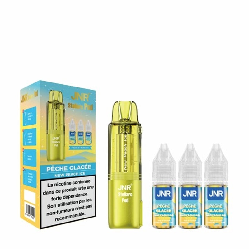 Cartouche Stellarc 50K New Peach Ice JNR - cartouche de rechange avec 3 e-liquides nic salt 20mg