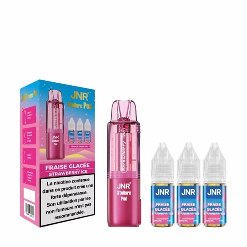 Cartouche Stellarc 50K Strawberry Ice JNR - cartouche de rechange avec 3 e-liquides nic salt 20mg
