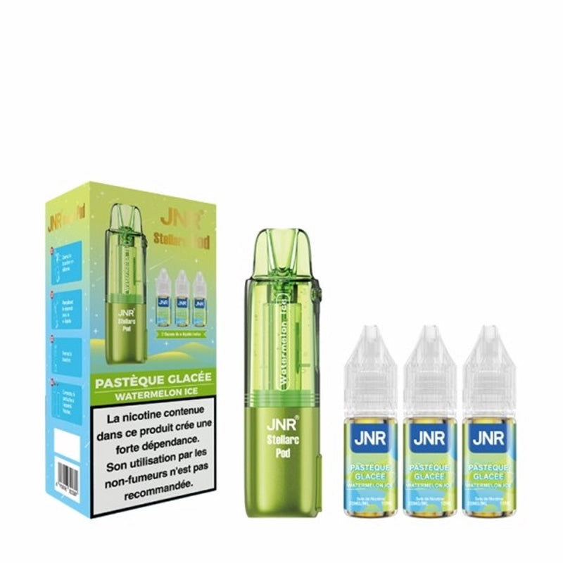 Cartouche Stellarc 50K Watermelon Ice JNR - cartouche de rechange avec 3 e-liquides nic salt 20mg