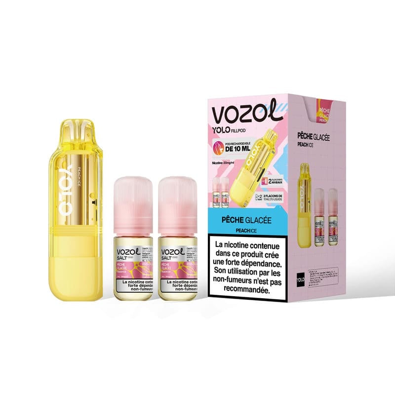 Cartouche Yolo 40K Pêche Glacée Vozol - cartouche 10ml et 2 e-liquides 20mg pour puff Yolo