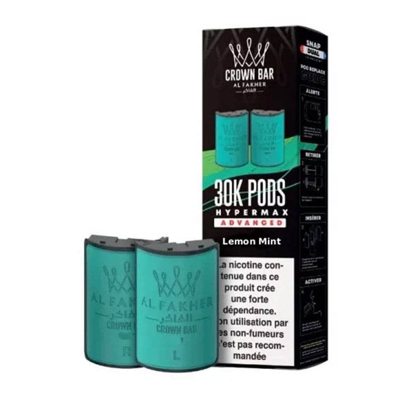 Cartouches HyperMax Advanced 30K Lemon Mint 10 ml - Al Fakher - Al Fakher - Cigarette Électronique & Vape | Alliancetech.fr