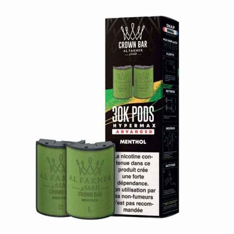 Cartouches HyperMax Advanced 30K Menthol 10 ml - Al Fakher