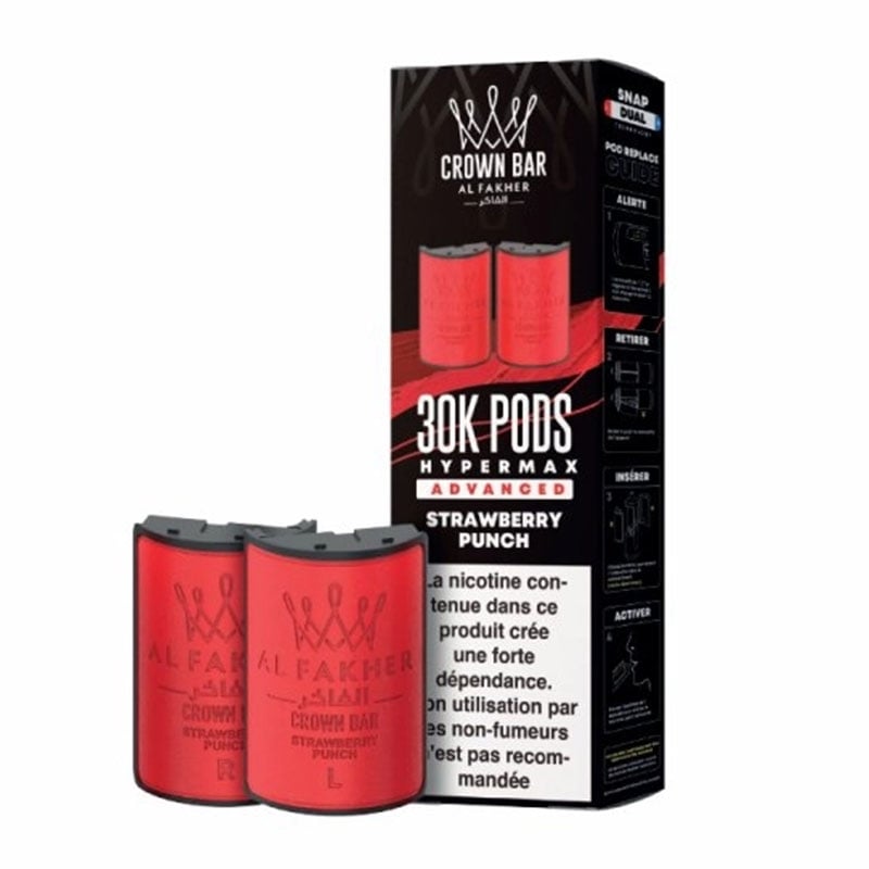 Cartouches HyperMax Advanced 30K Strawberry Punch 10 ml - Al Fakher