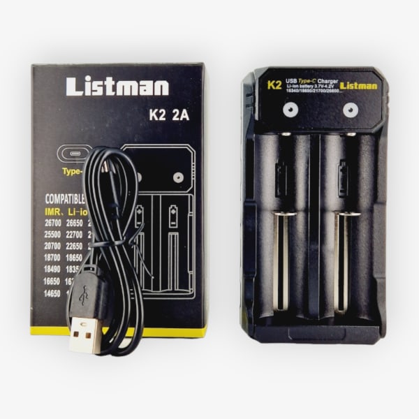 Chargeur K2 2 slots USB-C - Listman vue de face