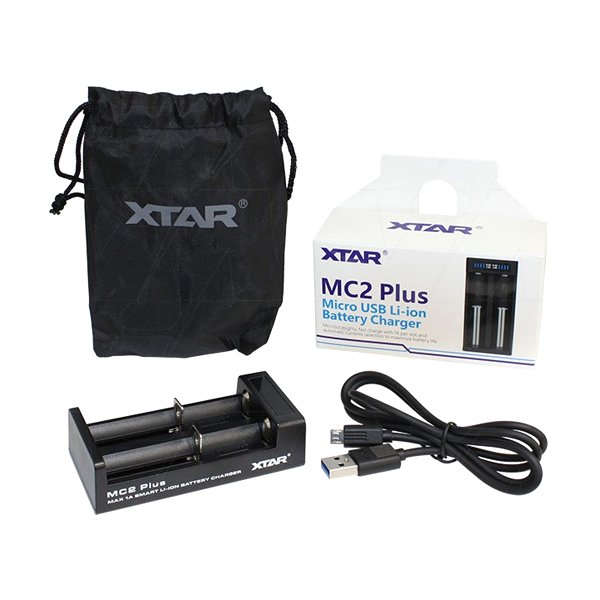 Chargeur MC2 Plus 2 slots - XTAR - vue 3 du chargeur d’accus
