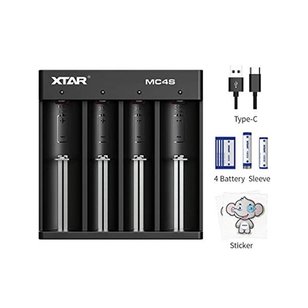 Chargeur MC4S 4 slots USB-C - XTAR - vue 2 du chargeur d’accus
