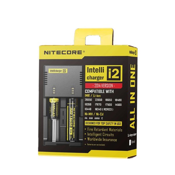 Chargeur New I2 Intellicharger 2 slots - Nitecore - vue 3 - chargeur 2 slots