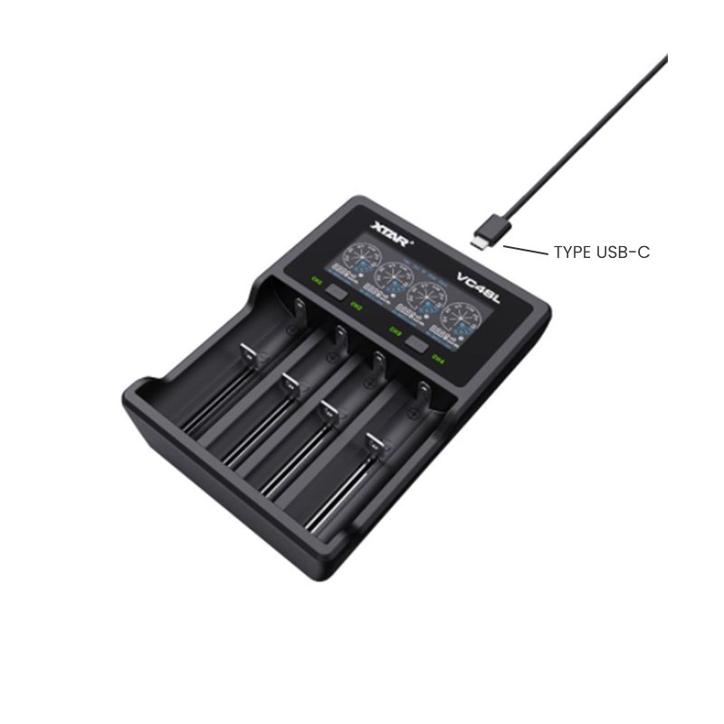 Chargeur VC4SL 4 slots USB-C - XTAR - vue 5 - chargeur 4 slots
