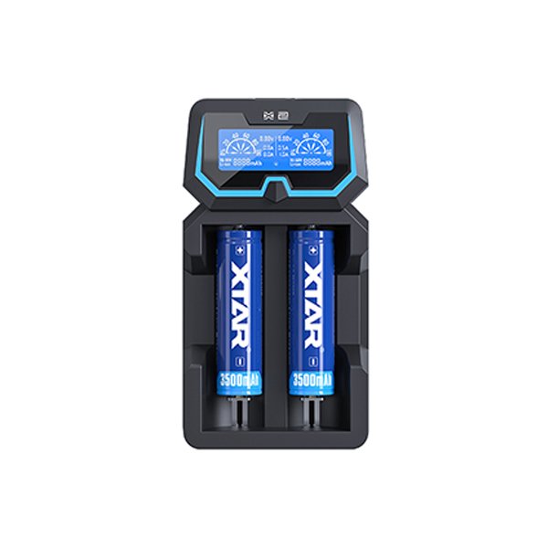 Chargeur X2 2 slots - XTAR - vue 1 du chargeur d’accus
