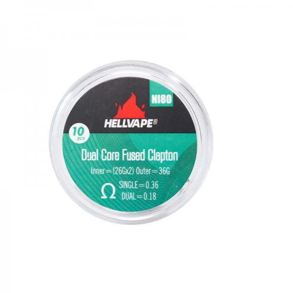 coils prefaits dual core fused clapton ni80 0 36 x10 hellvape