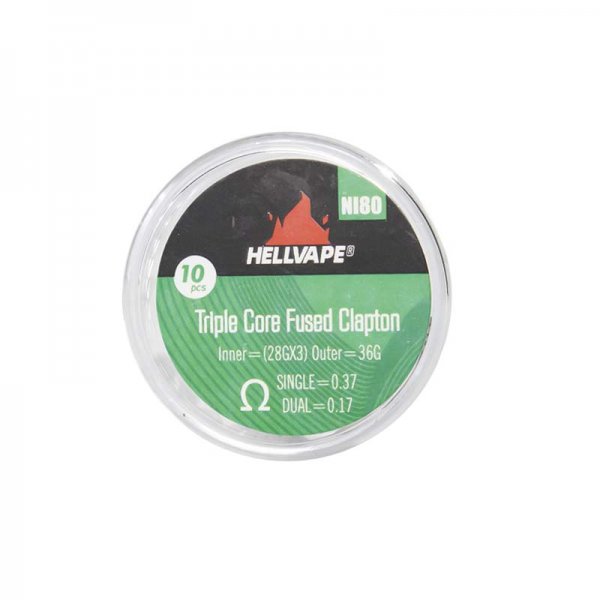 coils prefaits triple core fused clapton ni80 0 37 x10 hellvape