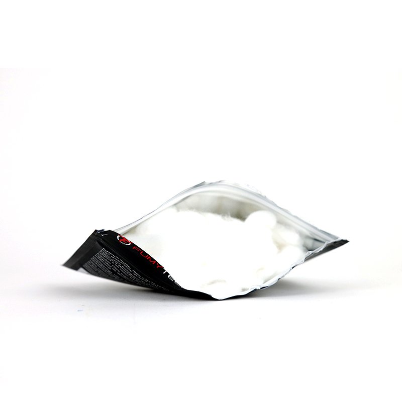 Coton Premium organique 3 mm - Fumytech - sachet ouvert montrant le coton