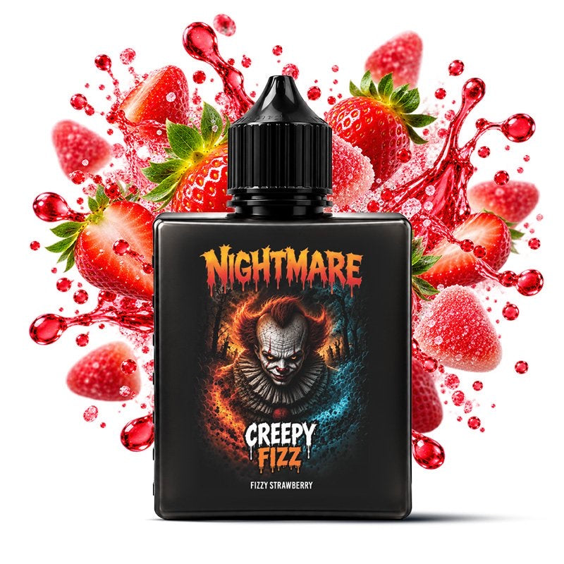 E-liquide Creepy Fizz 100ml Nightmare - saveurs fraise, bonbon pétillant acidulé