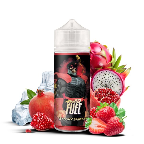 E-liquide Bloody Shigeri 100ml Fighter Fuel - saveurs fruit du dragon, fraise et framboise