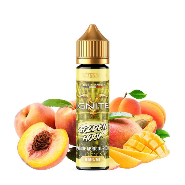 E-liquide Golden Hook 50ml Octogone Ignite - saveurs mangue, abricot, pêche