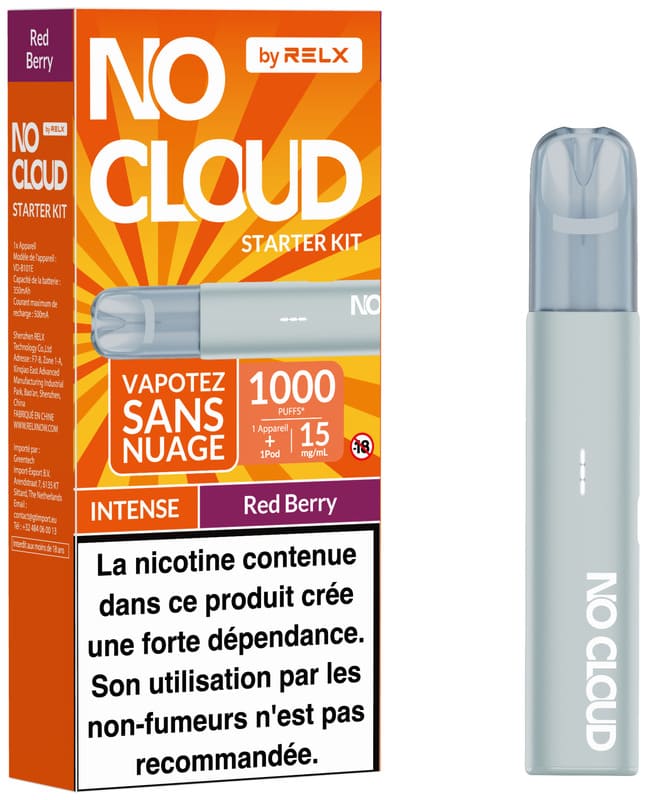 Kit No Cloud Intense 15mg Red Berry - RELX - Alliancetech.fr