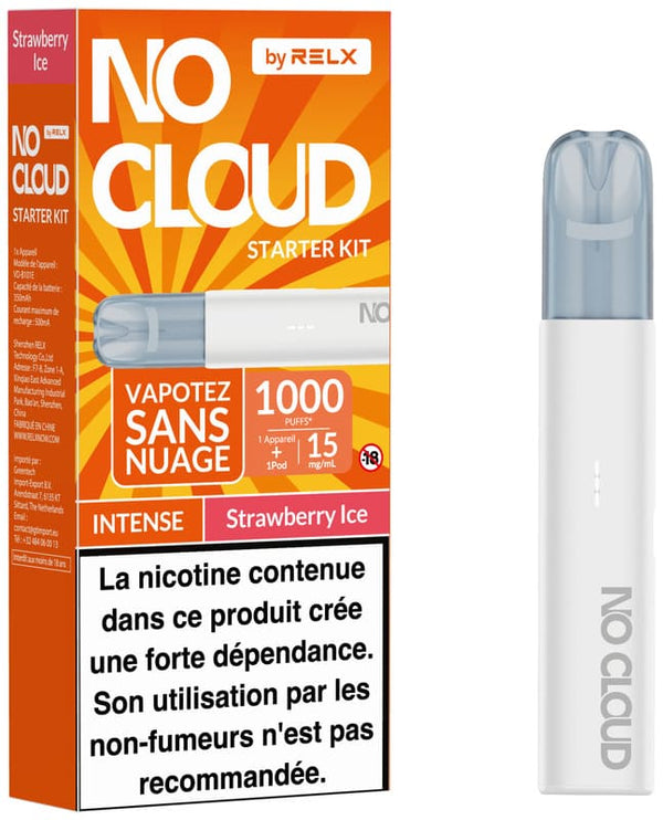 Kit No Cloud Intense 15mg Strawberry Ice - RELX - Alliancetech.fr