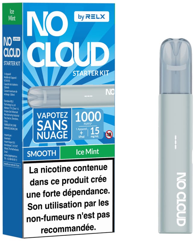 Kit No Cloud Smooth 15mg Ice Mint - RELX - Alliancetech.fr