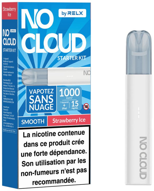 Kit No Cloud Smooth 15mg Strawberry Ice - RELX - Alliancetech.fr
