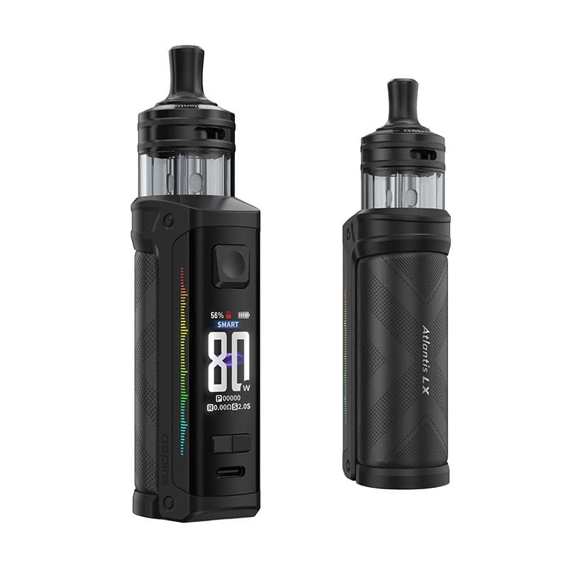 Kit pod Atlantis LX Matte Black Aspire - pod mod 3400mAh 80W cartouche 5ml