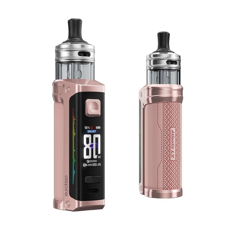 Kit pod Atlantis LX Rose Pink Aspire - pod mod 3400mAh 80W cartouche 5ml