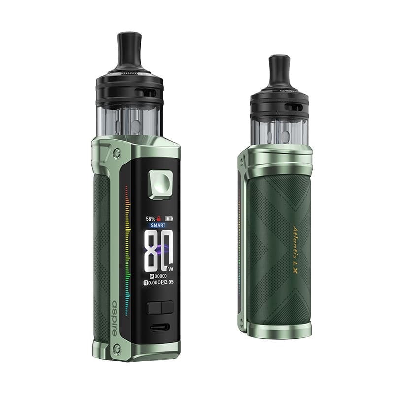 Kit pod Atlantis LX Sage Green Aspire - pod mod 3400mAh 80W cartouche 5ml