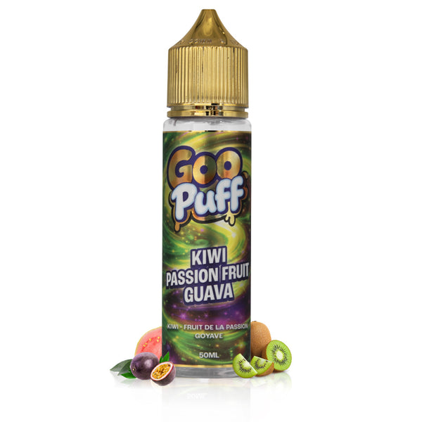 E-liquide Kiwi Passion Fruit Guava 50ml Goo Puff Guilab - kiwi, passion et goyave