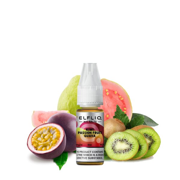 E-liquide Elfliq by Elfbar Kiwi Passion Fruit Guava - Nic Salt 10ml - Sel de nicotine 10mg et 20mg