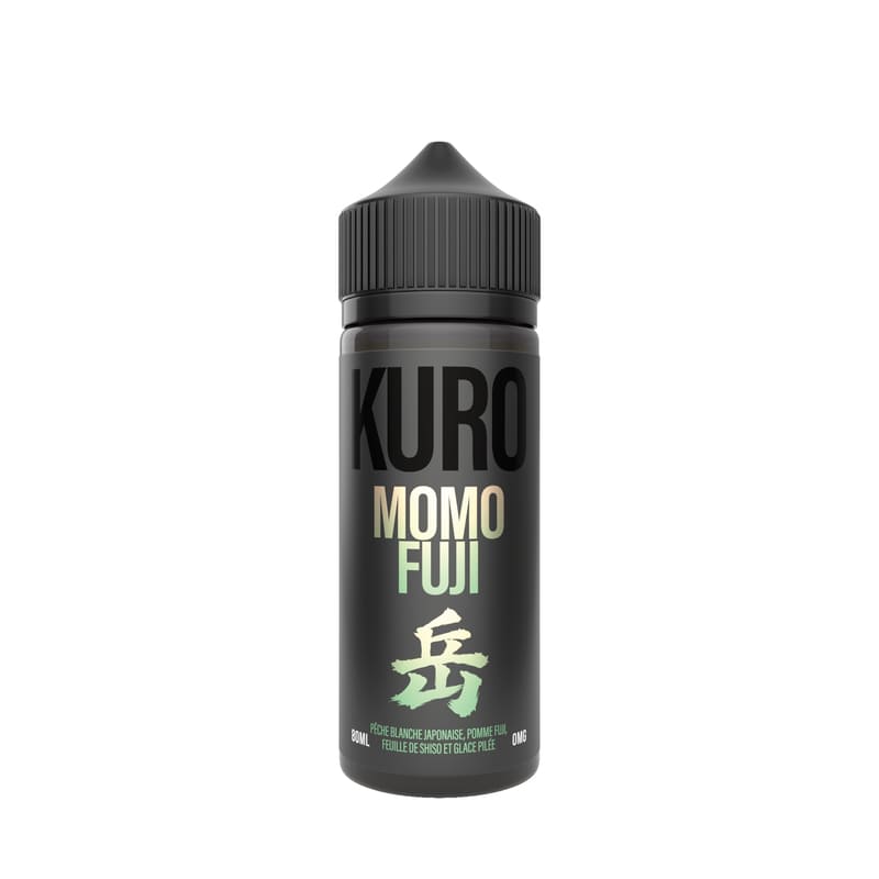 E-liquide Momo Fuji 80ml Kuro - peche blanche, pomme fuji, feuille de shiso, glace pilee