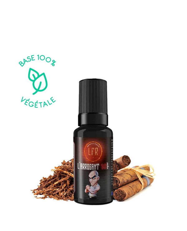 E-liquide L’Arrogant 10ml LFR - saveurs tabac brun corsé, note de cigare 3 mg