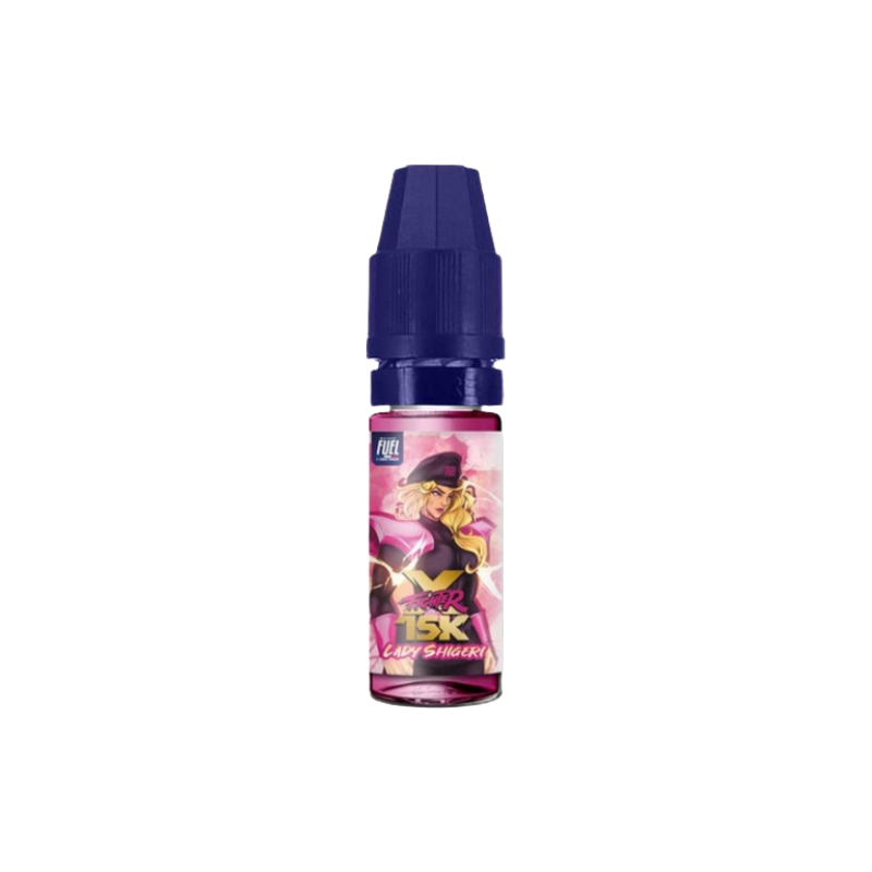 E-liquide Lady Shigeri Sel de Nicotine 10ml XFighter 15K Fighter Fuel - saveurs fraise, grenade, pastèque, fraîcheur