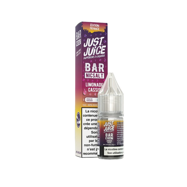 E-liquide Limonade Cassis Sel de Nicotine 10ml Bar Nicsalt Just Juice - saveurs limonade, cassis 10 mg