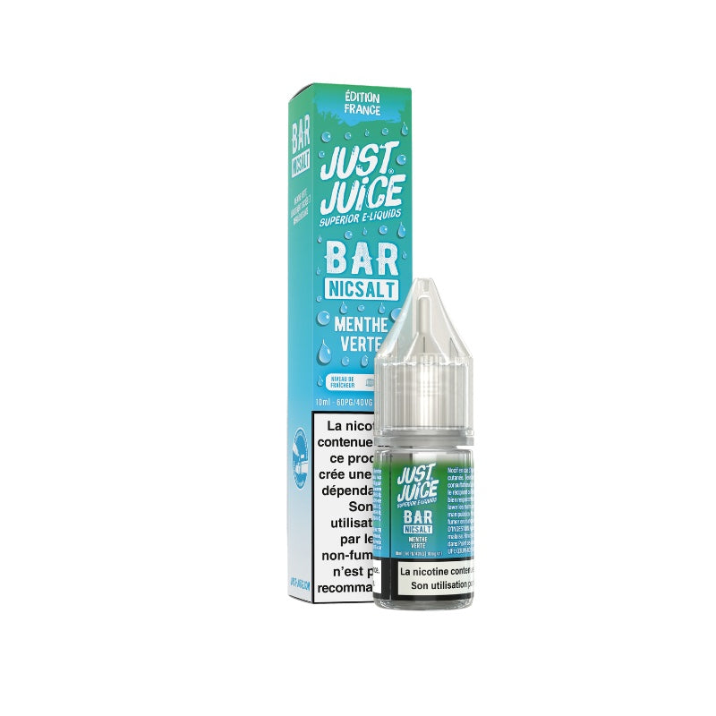 E-liquide Menthe Verte Sel de Nicotine 10ml Bar Nicsalt Just Juice - saveurs menthe verte 10 mg