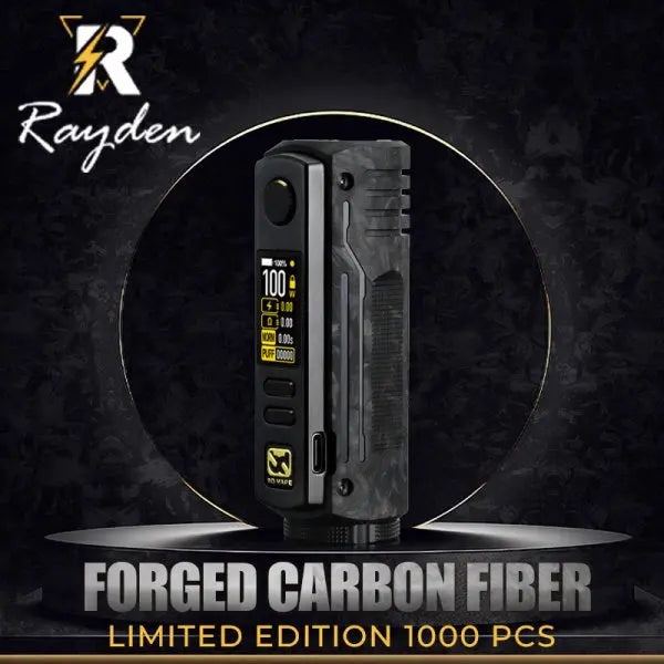 Bd Vape Rayden 100 Box Mod Box Mod Rayden 100 Carbone Forg Limited Edition BD Vape Bd Vape Rayden 100 Box Mod Box Mod Rayden 100 Carbone Forg Limited Edition BD Vape