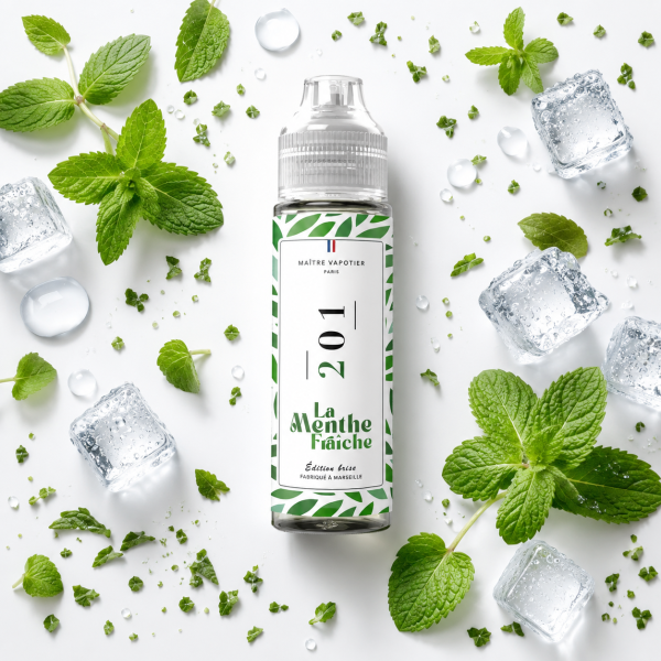 E-liquide N°201 Maître Vapotier - saveurs menthe verte, menthe fraîche, fraîcheur