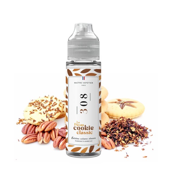 E-liquide N°308 Maître Vapotier - saveurs noix de pécan, cookie, classic - visuel 2