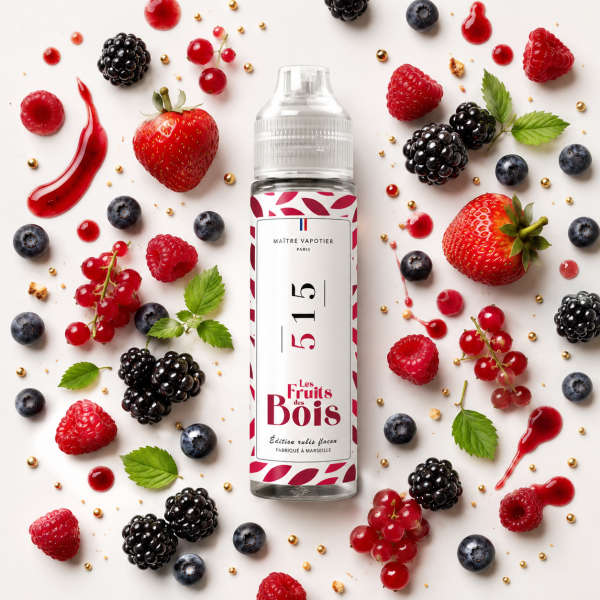 E-liquide N°615 Maître Vapotier - saveurs fruits des bois, baies, fraîcheur