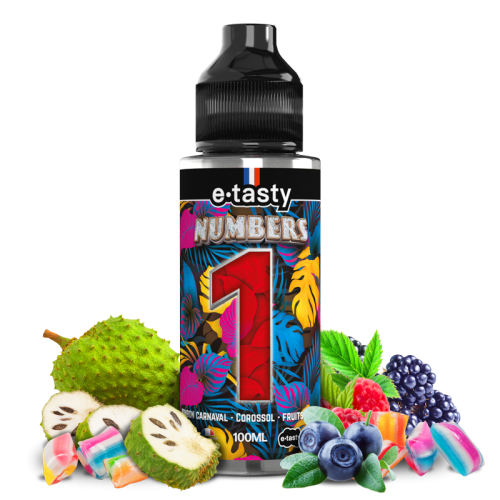 E-liquide Numbers 01 100ml E-Taste - saveurs bonbon carnaval, corossol et fruits des bois