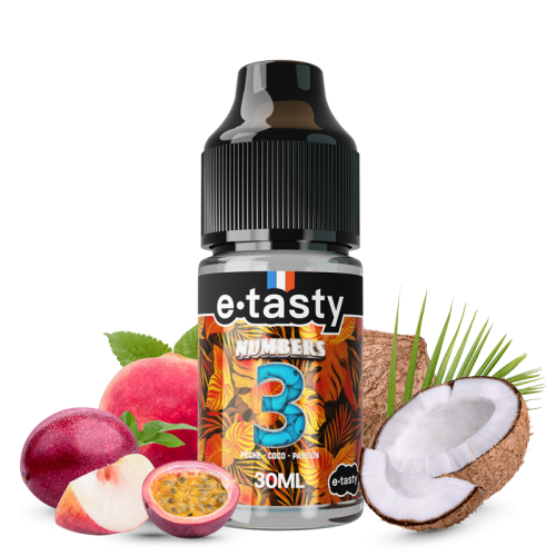 Arôme concentré DIY Numbers 03 30ml E-Taste - saveurs pêche, coco et fruit de la passion