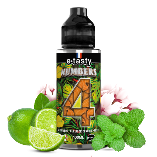 E-liquide Numbers 04 100ml E-Taste - saveurs limonade citron vert, fleur de cerisier et menthe